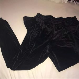 Large Black Velvet Jogger Sweats